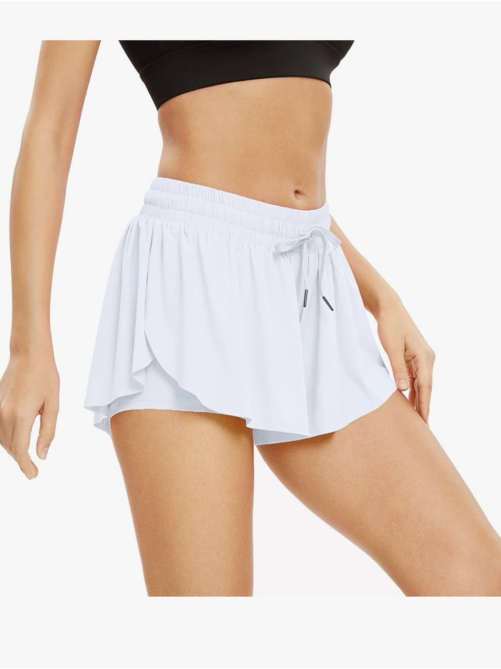 Amazon Women's Cream Drawstring Athletic Shorts